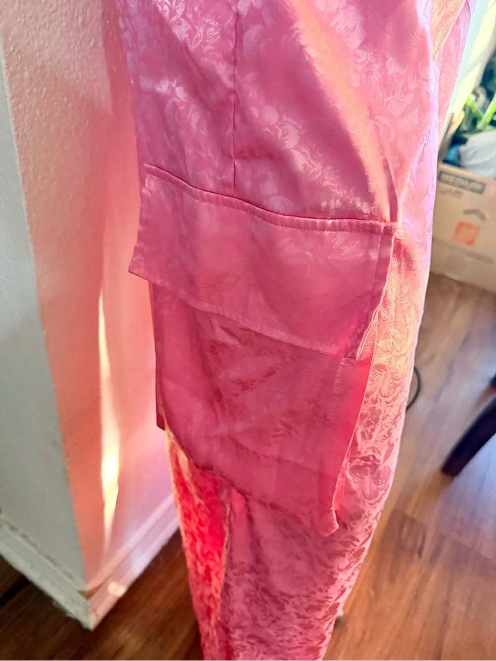 AKIRA Pink Lace Cargo Wide-Leg Pants set